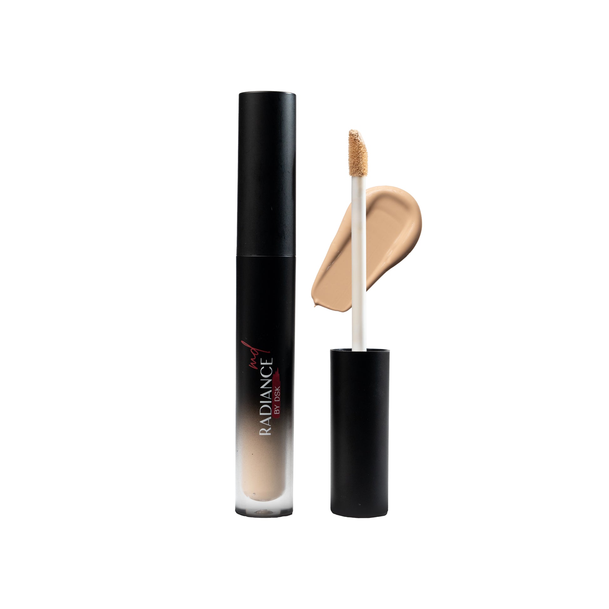 Concealer with applicator and visible brand on a white background