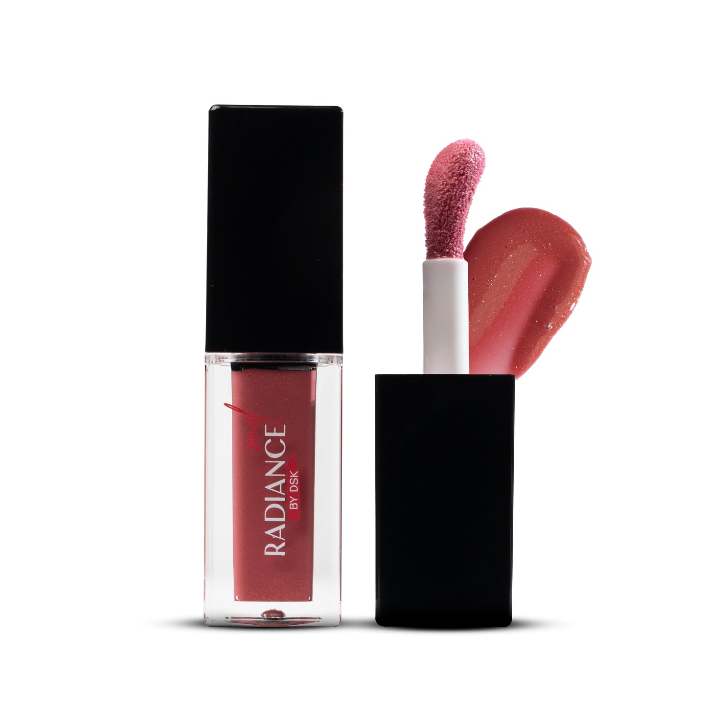 Lipstick with applicator and 'Radiance' branding on a white background