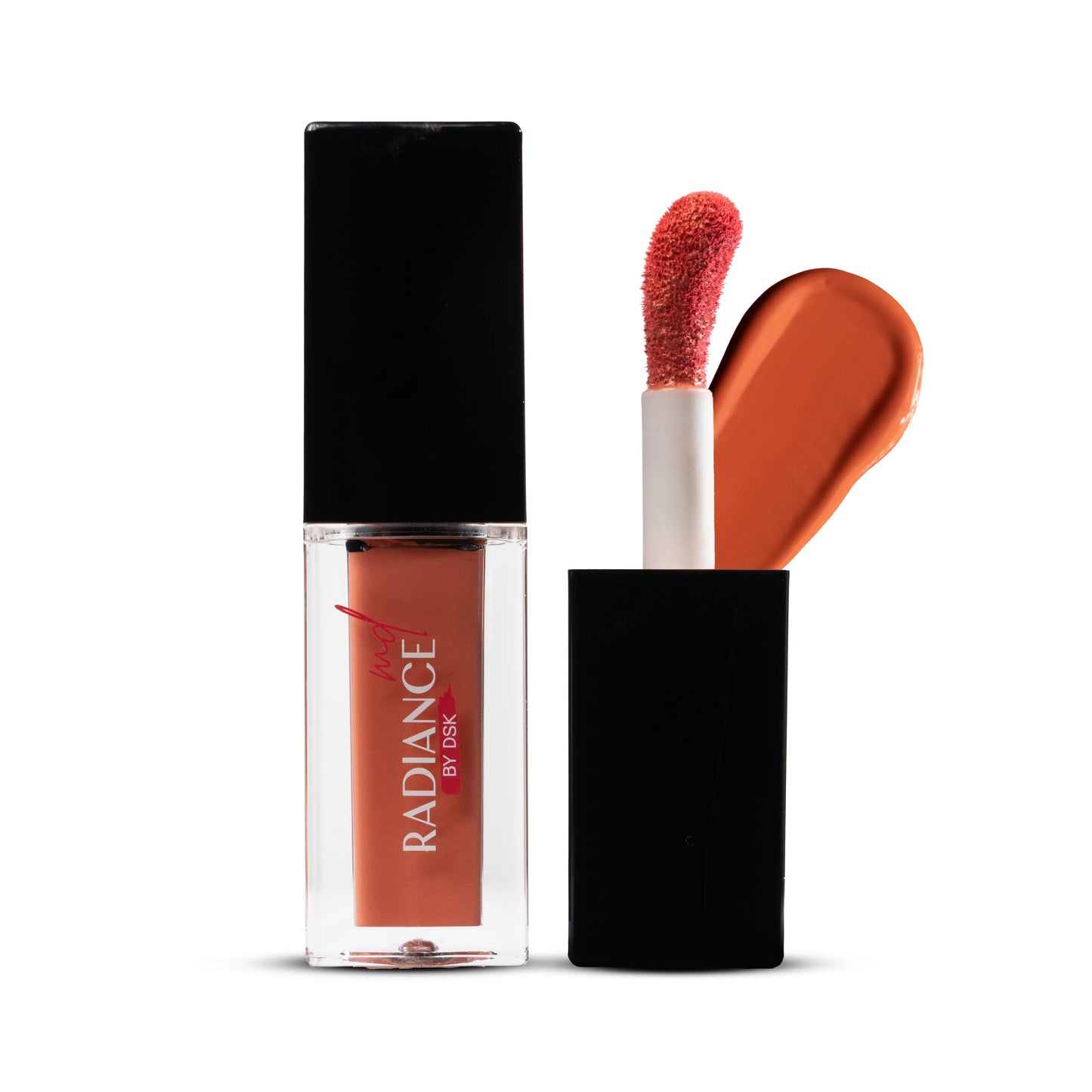 Lipstick with applicator and 'Radiance' branding on a white background